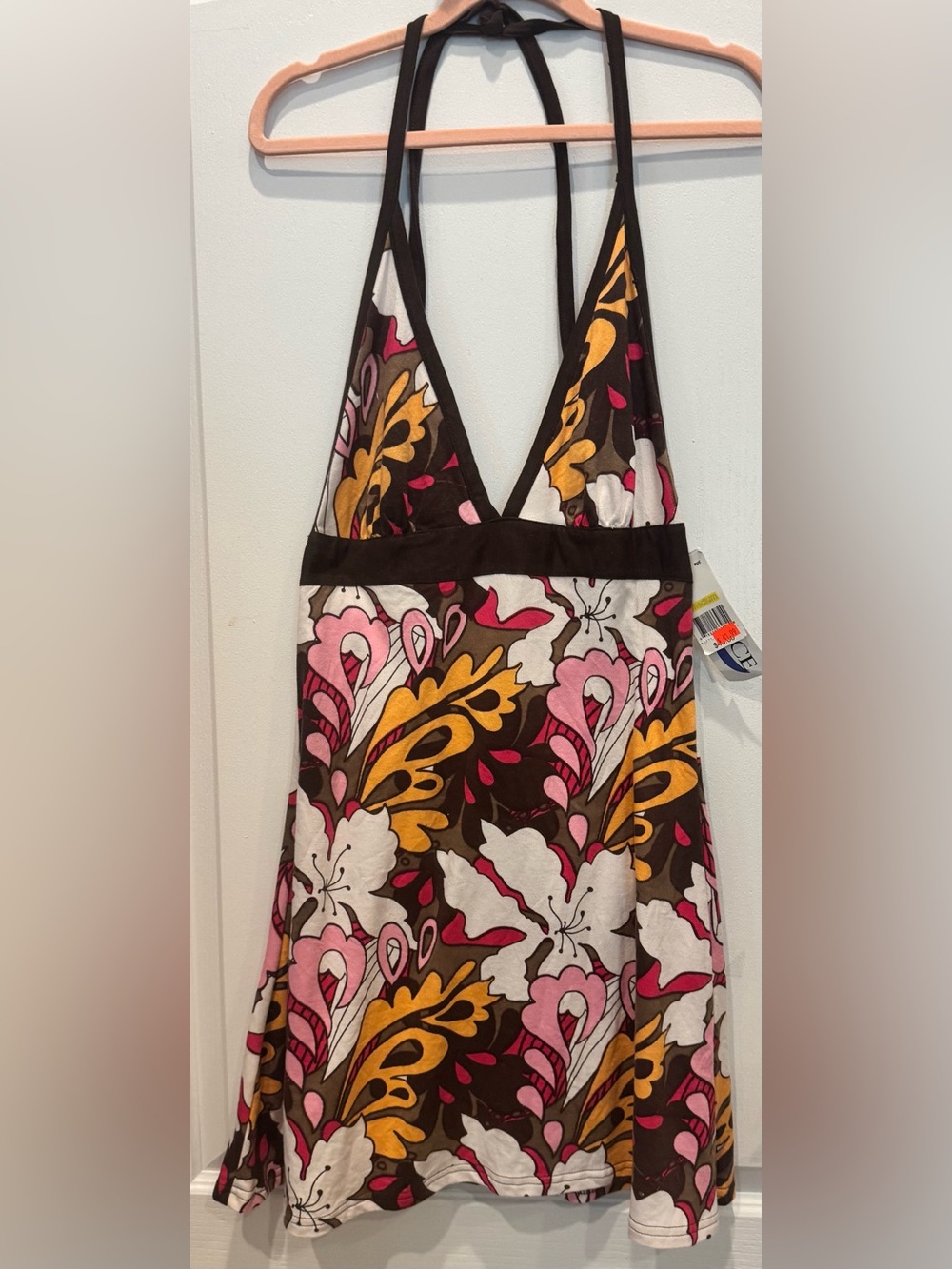 SURFACE Cotton Floral Print Halter Tie Neck Sundress M NWT